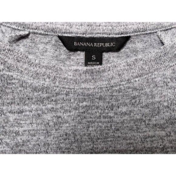 Banana Republic 3/4 Flutter Flared Sleeve Light Heather Gray Top Women’s S - Picture 7 of 8